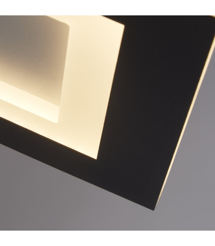 Squary LED Square Flush Ceiling Light. Matt Black-5