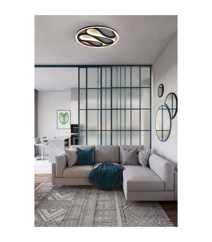 Zendisc LED Flush Ceiling Light Matt Black-2