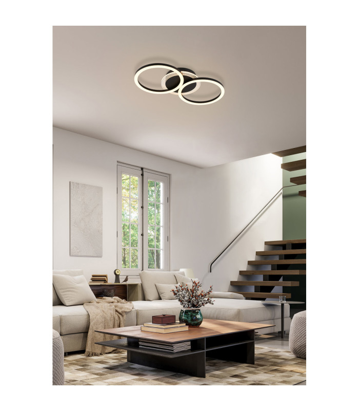 Contour LED Flush Ceiling Light Matt Black-2