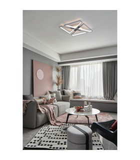 Quatro LED Flush Ceiling Light Silver-2