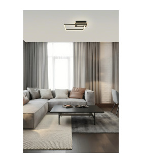 Quadrate LED Flush Ceiling Light. Matt Black-2