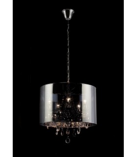 Ceiling Pendant with Chrome Shade 5 Light Polished Chrome, Crystal - 2