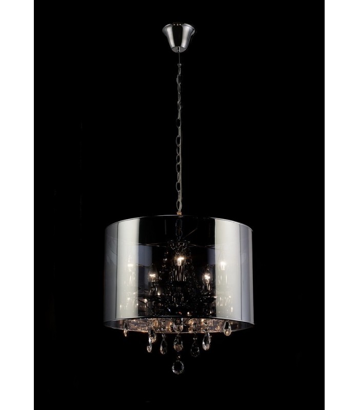 Ceiling Pendant with Chrome Shade 5 Light Polished Chrome, Crystal - 2