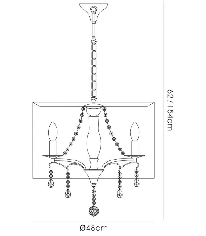 Ceiling Pendant with Chrome Shade 5 Light Polished Chrome, Crystal - 3