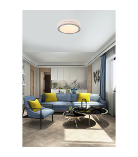Galactic Round LED Flush Ceiling Light White & Gold-2