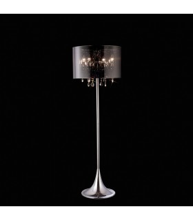 Floor Lamp with Chrome Shade 4 Light Polished Chrome, Crystal - 2