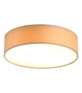 Drum Flush Ceiling Light Champagne Velvet Shade 3x E27-1
