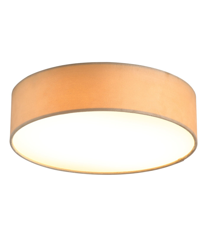 Drum Flush Ceiling Light Champagne Velvet Shade 3x E27-1