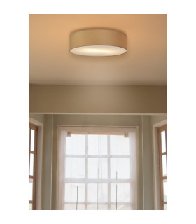 Drum Flush Ceiling Light Champagne Velvet Shade 3x E27-2