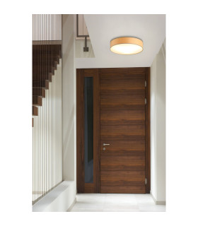 Drum 3 Light Flush Ceiling Light Champagne Velvet Shade 5x G9-2