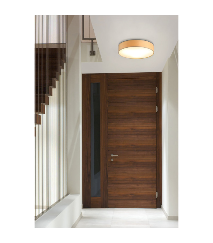 Drum 3 Light Flush Ceiling Light Champagne Velvet Shade 5x G9-2
