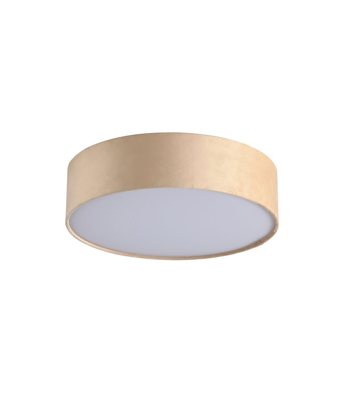 Drum Flush Ceiling Light Champagne Velvet Shade 3x E27-4