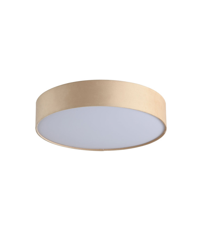 Drum 3 Light Flush Ceiling Light Champagne Velvet Shade 5x G9-4