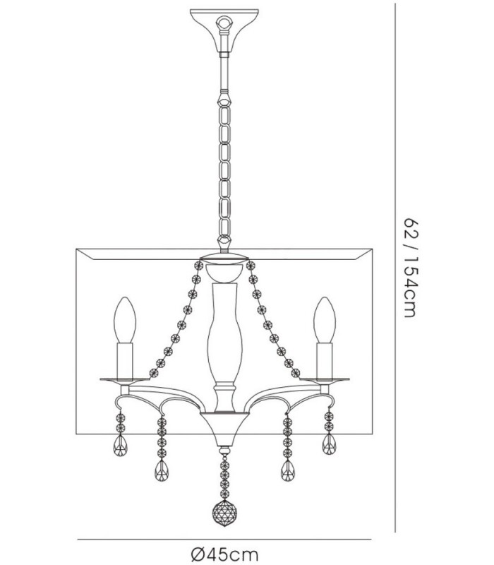 Ceiling Pendant with Chrome Shade 3 Light Polished Chrome, Crystal - 3
