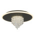 Deluge LED Flush Ceiling Light Black Crystal Glass-1