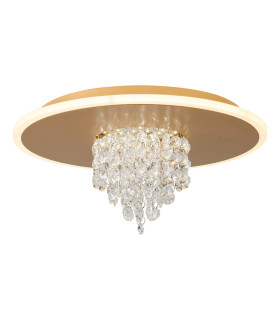 Deluge LED Flush Ceiling Light Gold Crystal Glass-1