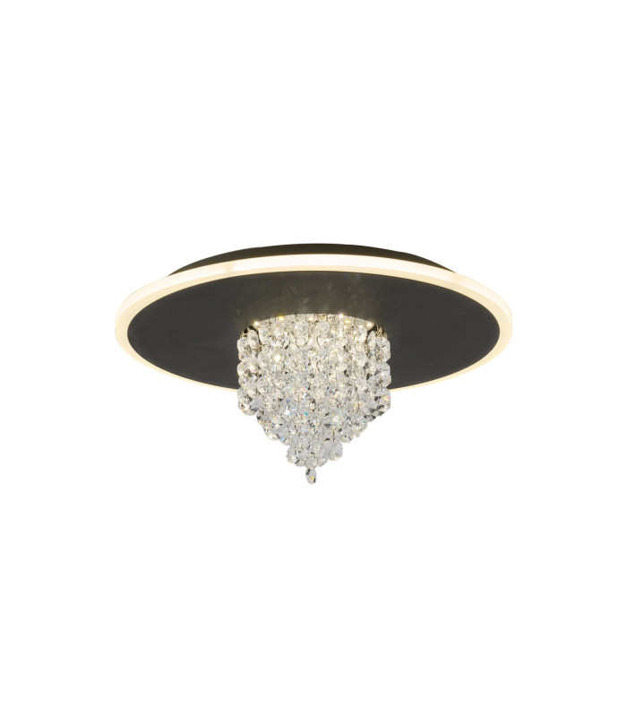 Deluge LED Flush Ceiling Light Black Crystal Glass-3