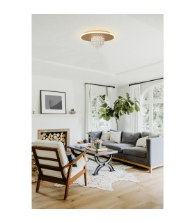 Deluge LED Flush Ceiling Light Gold Crystal Glass-2