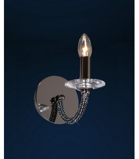 Wall Lamp Switched 1 Candle Light Black Chrome, Crystal - 2