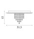 Deluge LED Flush Ceiling Light Black Crystal Glass-6