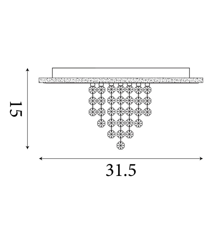Deluge LED Flush Ceiling Light Black Crystal Glass-6