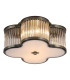 Lotus Flush Ceiling Light Antique Brass & Glass Diffuser 3x E14-1