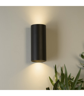 Cyls Cylinder Up Down Wall Light Black 2x GU10-2