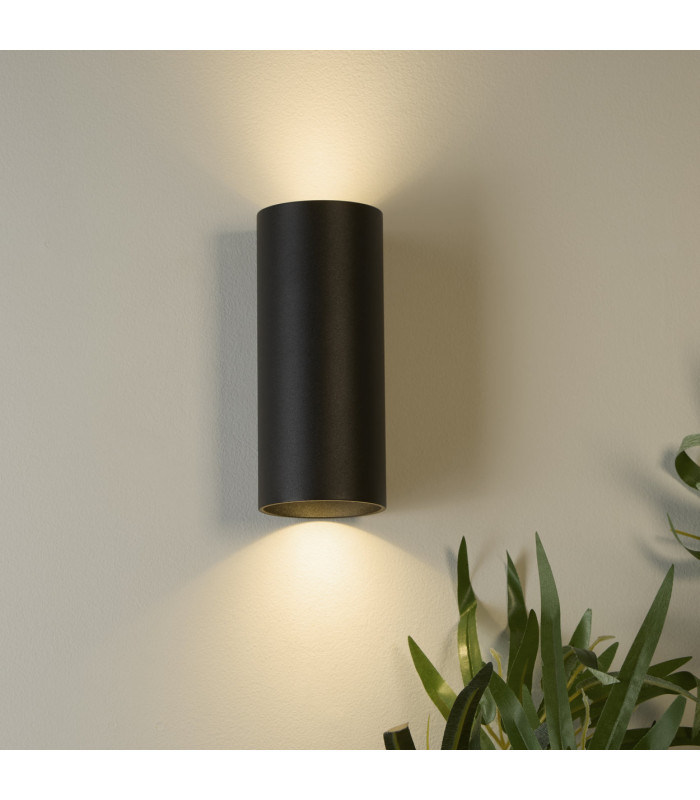 Cyls Cylinder Up Down Wall Light Black 2x GU10-2