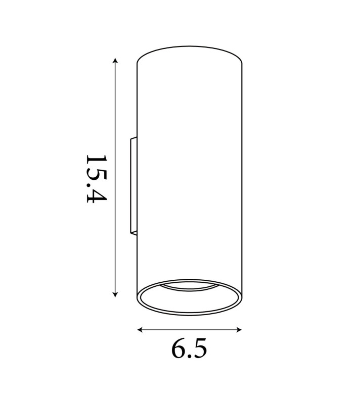 Cyls Cylinder Up Down Wall Light Gold 2x GU10-6
