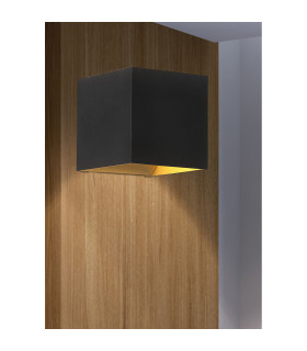 Newton Square Up Down Wall Light G9 Black Gold 1x G9-2