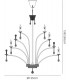 Ceiling Pendant Chandelier 21 Light Black Chrome, Crystal (Item Requires Assembly) - 3