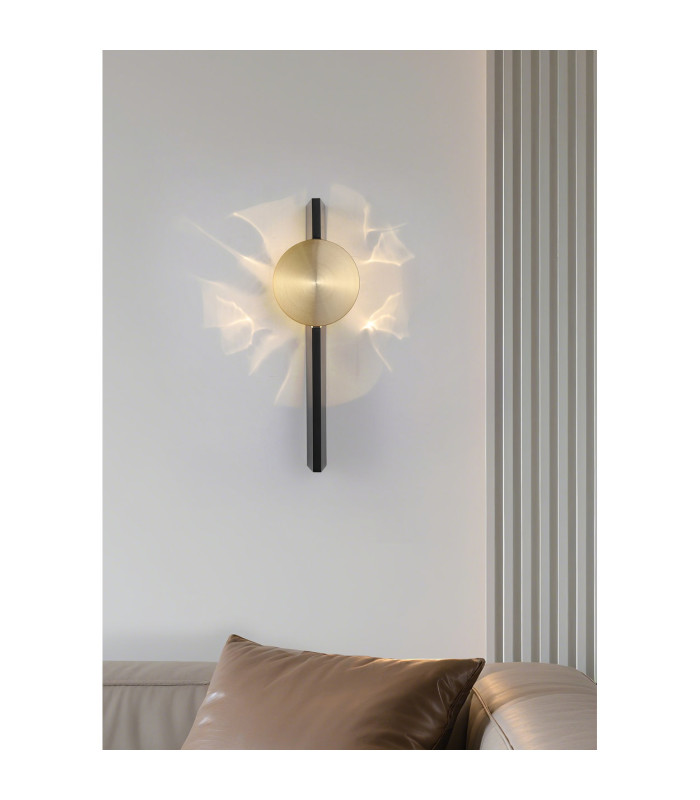 Shield LED Wall Light Sand Black & Brass-2
