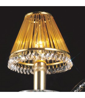 Clip-On Shade with Amber Glass Rods French Gold, - 2