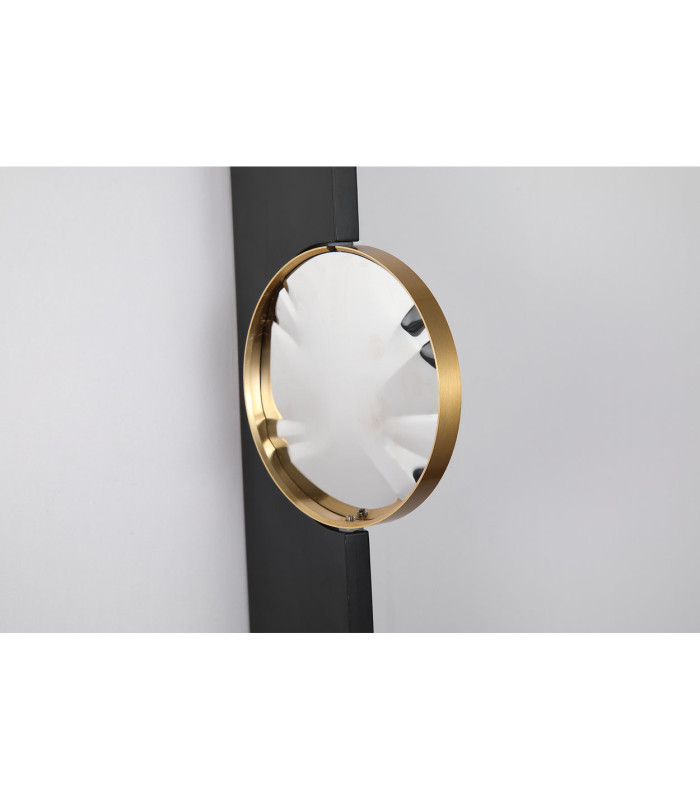 Shield LED Wall Light Sand Black & Brass-5