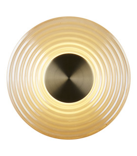 Cleo LED Wall Light Antique Brass Amber Glass-1
