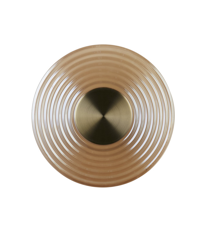 Cleo LED Wall Light Antique Brass Amber Glass-4