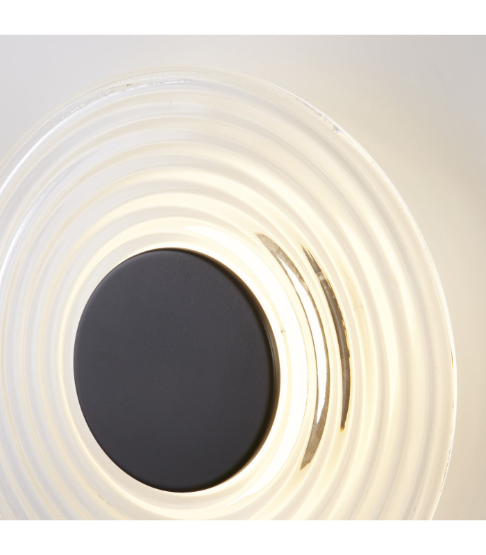 Cleo LED Wall Light Matt Black Clear Glass-5