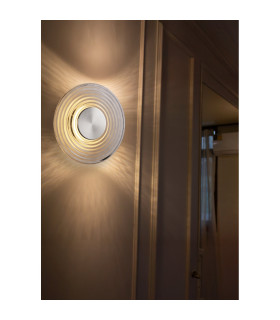 Cleo LED Wall Light Satin Nickel & Grey Glass-2