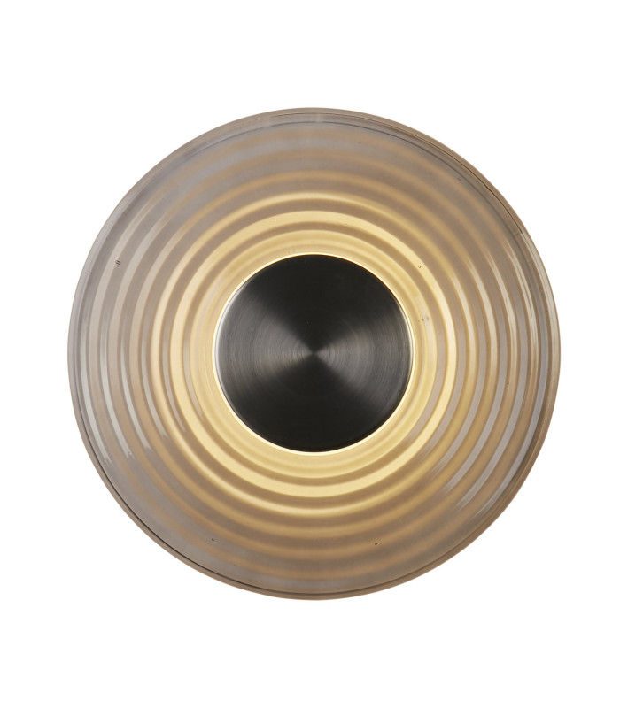 Cleo LED Wall Light Satin Nickel & Grey Glass-3