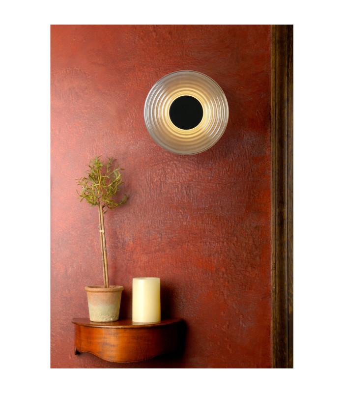 Cleo LED Wall Light Matt Black & Smoked Glass-2