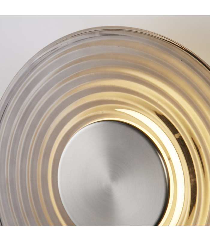 Cleo LED Wall Light Satin Nickel & Grey Glass-5