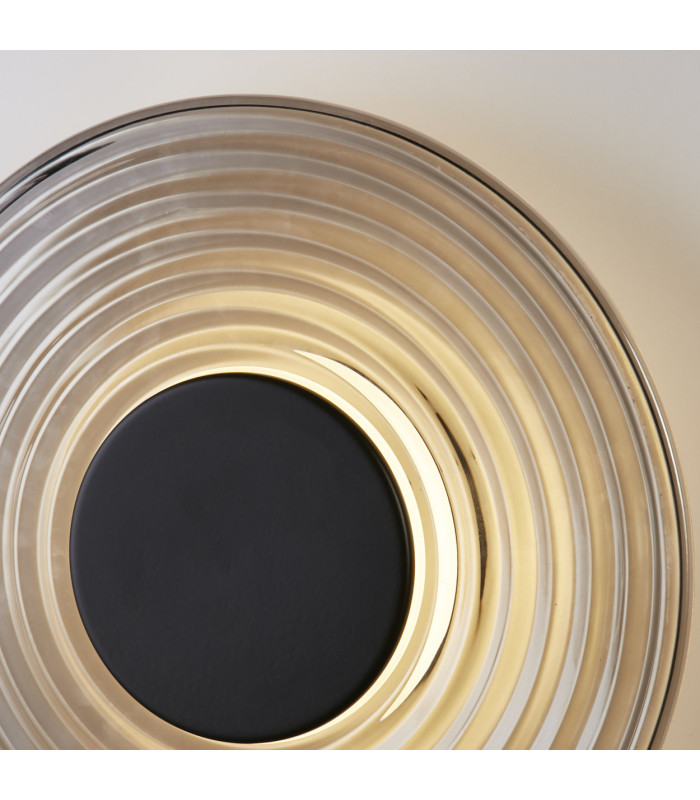 Cleo LED Wall Light Matt Black & Smoked Glass-5