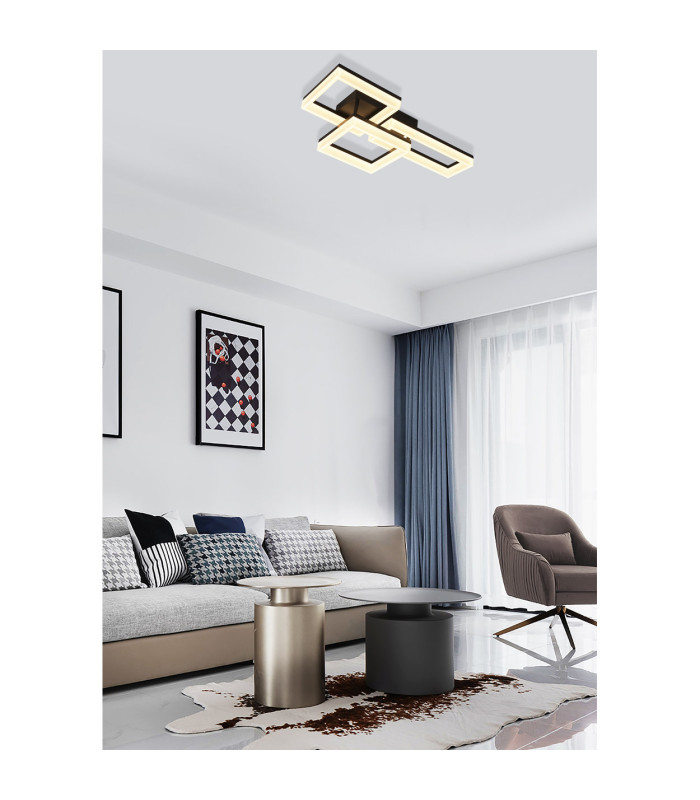 Wall Art I LED Flush Ceiling Light Matt Black-2