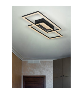 Ovaloid LED Flush Ceiling Light. Matt Black-2