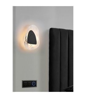 Destiny LED Wall Light Matt Black Glass-2