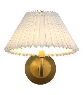 Danish Rechargeable Wall Light Gold White Pleated-1