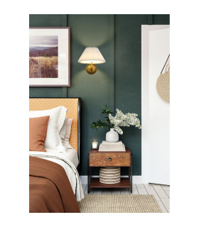 Danish Rechargeable Wall Light Gold White Pleated-2