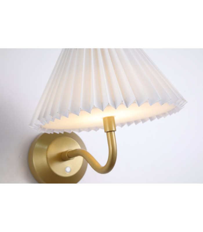 Danish Rechargeable Wall Light Gold White Pleated-5