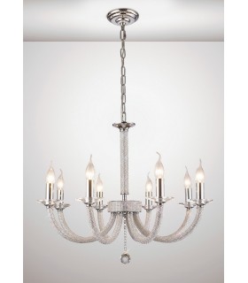 Ceiling Pendant Chandelier 8 Light Polished Chrome, Crystal - 2