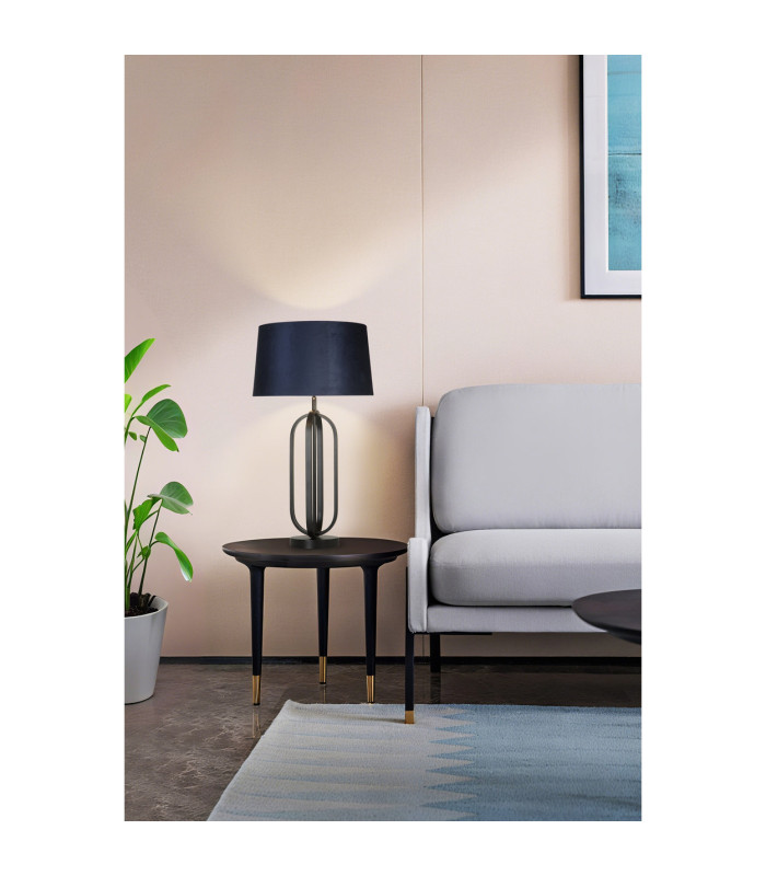 Chic Table Lamp Black Navy Shade 1x E27-2